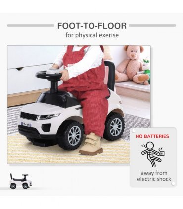 Ride On Car - 3-in-1 Foot To Floor Slider Toddler w/ Horn Steering White