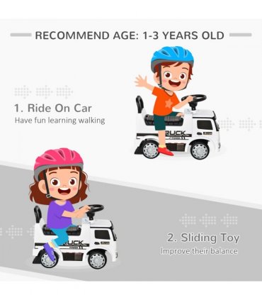 Ride On Car - 3-in-1 Foot To Floor Slider Toddler w/ Horn Steering White