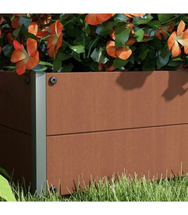Outsunny Raised Garden Bed with Trellis Standing Patio Planter Box Light Brown