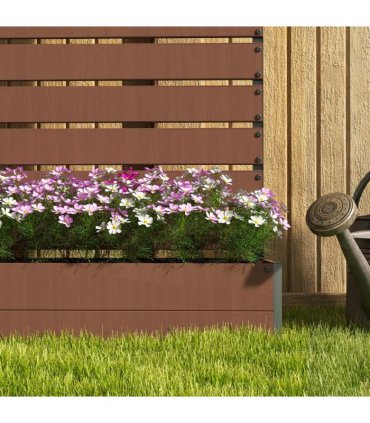 Outsunny Raised Garden Bed with Trellis Standing Patio Planter Box Light Brown