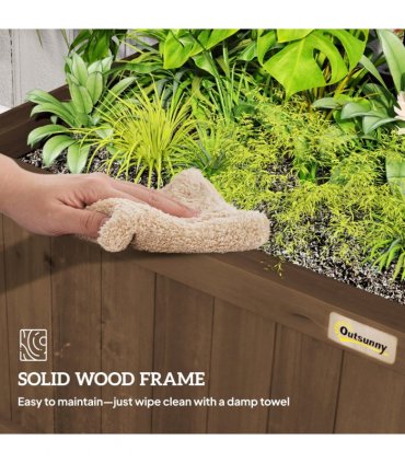 Wooden Trellis Planter with Drain Holes, Privacy Screen Raised Beds for Garden