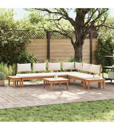 vidaXL Garden Sofa Set 4 pcs Brown and Cream — Colour: Brown and dark grey, Model: Bench +2x chair +table