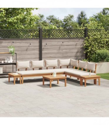 vidaXL Garden Sofa Set 4 pcs Brown and Cream — Colour: Brown and dark grey, Model: Bench +2x chair +table