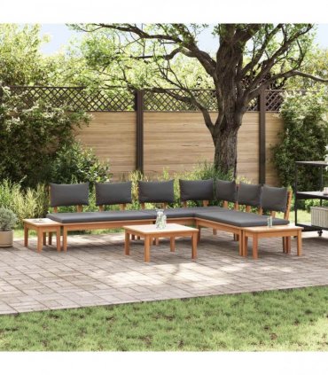 vidaXL Garden Sofa Set 3 pcs Brown and Grey — Model: 2x bench +table