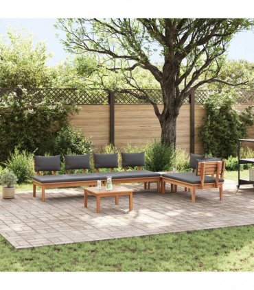 vidaXL Garden Sofa Set 5 pcs Brown and Grey — Colour: Brown and dark grey, Model: 4x chair +1 table