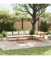 vidaXL Garden Sofa Set 5 pcs Brown and Cream — Colour: Brown and cream white, Model: 4x chair +1 table