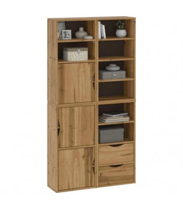 vidaXL Side Cabinets 4 pcs "ODDA" 40x24x79 cm Solid Wood Pine — Colour: natural, Model: 8 shelves 2 drawers