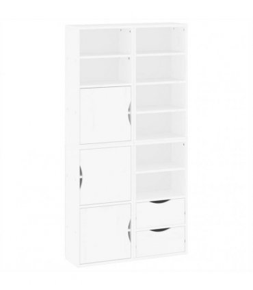 vidaXL Side Cabinets 4 pcs "ODDA" White 40x24x79 cm Solid Wood Pine — Model: 8 shelves 2 drawers