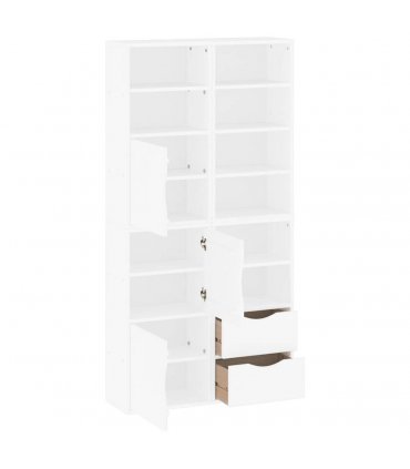vidaXL Side Cabinets 4 pcs "ODDA" White 40x24x79 cm Solid Wood Pine — Model: 8 shelves 2 drawers