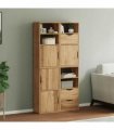 vidaXL Side Cabinets 4 pcs "ODDA" 40x24x79 cm Solid Wood Pine — Colour: natural, Model: 5 shelves 3 drawers