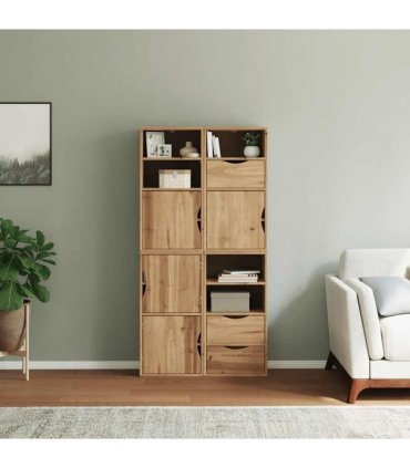vidaXL Side Cabinets 4 pcs "ODDA" 40x24x79 cm Solid Wood Pine — Colour: natural, Model: 5 shelves 3 drawers