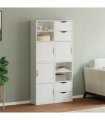 vidaXL Side Cabinets 4 pcs "ODDA" White 40x24x79 cm Solid Wood Pine — Model: 4 shelves 4 drawers