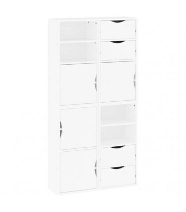 vidaXL Side Cabinets 4 pcs "ODDA" White 40x24x79 cm Solid Wood Pine — Model: 4 shelves 4 drawers