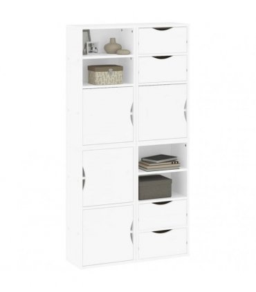 vidaXL Side Cabinets 4 pcs "ODDA" White 40x24x79 cm Solid Wood Pine — Model: 4 shelves 4 drawers