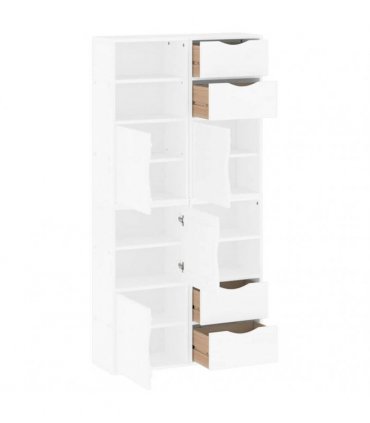 vidaXL Side Cabinets 4 pcs "ODDA" White 40x24x79 cm Solid Wood Pine — Model: 4 shelves 4 drawers