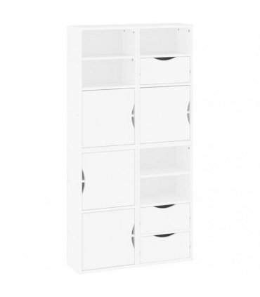 vidaXL Side Cabinets 4 pcs "ODDA" White 40x24x79 cm Solid Wood Pine — Model: 5 shelves 3 drawers