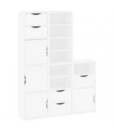 vidaXL Side Cabinets 5 pcs ODDA White 40x24x79 cm Solid Wood Pine — Model: 7 shelves 5 drawers