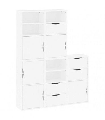 vidaXL Side Cabinets 5 pcs "ODDA" White 40x24x79 cm Solid Wood Pine — Model: 5 shelves 5 drawers