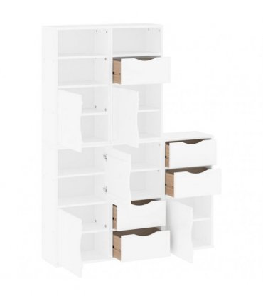 vidaXL Side Cabinets 5 pcs "ODDA" White 40x24x79 cm Solid Wood Pine — Model: 5 shelves 5 drawers