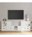 vidaXL 5 Piece TV Units with Storage ODDA White Solid Wood Pine — Model: 6 shelves 4 drawers