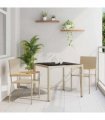 vidaXL Garden Dining Set 3 pcs Beige Poly Rattan — Size: 90 cm table length