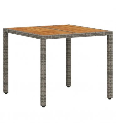 vidaXL Garden Dining Set 5 pcs Grey and Brown Poly Rattan — Size: 90 cm table length
