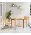vidaXL Garden Dining Set 3 pcs Beige Solid Acacia Wood — Size: 85 cm table length
