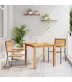 vidaXL Garden Dining Set 3 pcs Grey Solid Acacia Wood — Size: 85 cm table length