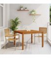 vidaXL Garden Dining Set 3 pcs Beige Solid Acacia Wood — Size: 110 cm table length