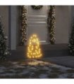 vidaXL Christmas Light Decorations with Spikes 3 pcs Tree 50 LEDs 30 cm — Size: 20 x 30 cm