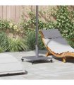 vidaXL Parasol Base Dark Grey Wood Look 45 x 45 x 31.5 cm — Model: with wheels