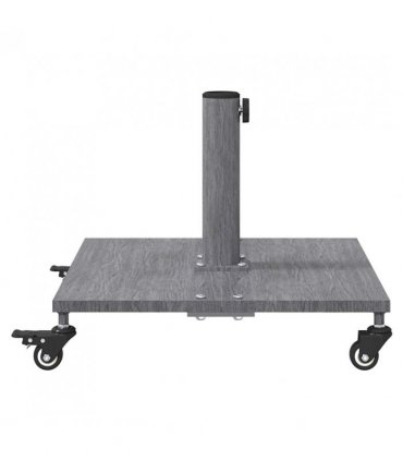 vidaXL Parasol Base Dark Grey Wood Look 45 x 45 x 31.5 cm — Model: with wheels
