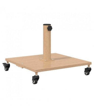 vidaXL Parasol Base Light Wood 45 x 45 x 31.5 cm — Colour: Light wood look, Model: with wheels