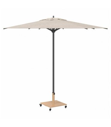 vidaXL Parasol Base Light Wood 45 x 45 x 31.5 cm — Colour: Light wood look, Model: with wheels
