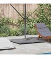 vidaXL Parasol Base Dark grey wood look 100 x 100 x 4 cm Steel — Colour: Dark wood look