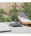 vidaXL Parasol Base Dark Grey Wood look 45 x 45 x 31.5 cm — Model: with wheels — V0671999485