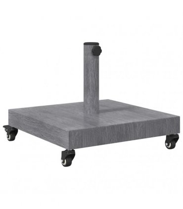 vidaXL Parasol Base Dark Grey Wood look 45 x 45 x 31.5 cm — Model: with wheels — V0671999485