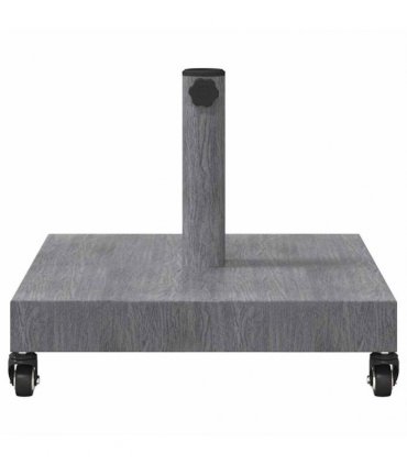 vidaXL Parasol Base Dark Grey Wood look 45 x 45 x 31.5 cm — Model: with wheels — V0671999485