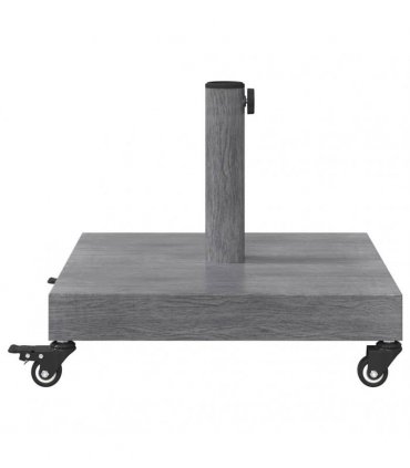 vidaXL Parasol Base Dark Grey Wood look 45 x 45 x 31.5 cm — Model: with wheels — V0671999485