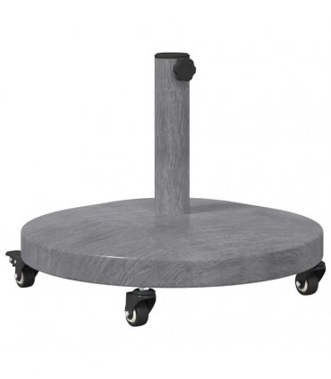 vidaXL Parasol Base Dark Grey Wood look 48 x 48 x 32 cm — Model: with wheels