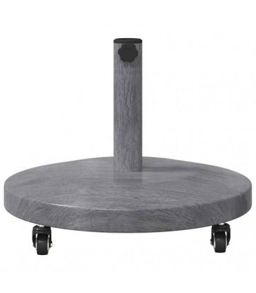 vidaXL Parasol Base Dark Grey Wood look 48 x 48 x 32 cm — Model: with wheels