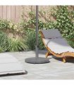 vidaXL Parasol Base Dark Grey Wood look 48 x 48 x 32 cm — Model: without wheels