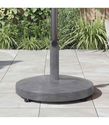 vidaXL Parasol Base Dark Grey Wood look 48 x 48 x 32 cm — Model: without wheels
