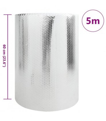 vidaXL Radiator Heat Reflector Silver 5 x 0.6 m Polyethylene — Size: 0.6 x 5 m