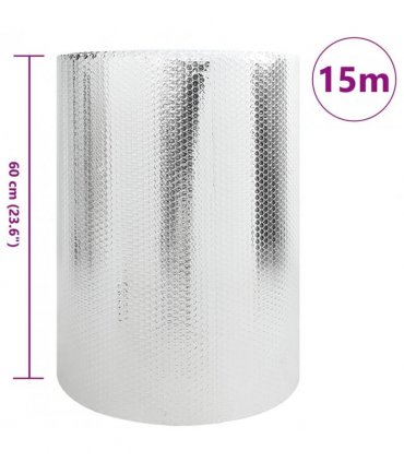 vidaXL Radiator Heat Reflector Silver 15 x 0.6 m Polyethylene — Size: 0.6 x 15 m