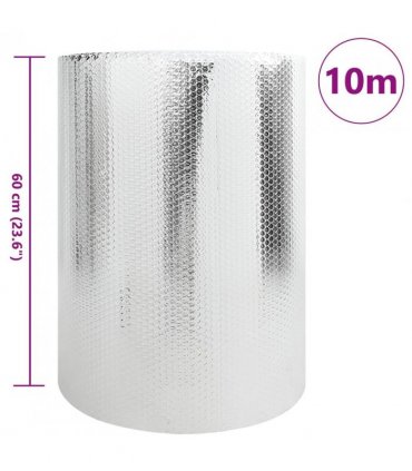 vidaXL Radiator Heat Reflector Silver 10 x 0.6 m Polyethylene — Size: 0.6 x 10 m