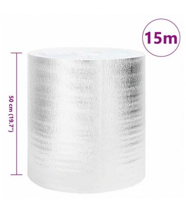 vidaXL Radiator Heat Reflector Silver 15 x 0.5 m Polyethylene — Size: 0.5 x 15 m