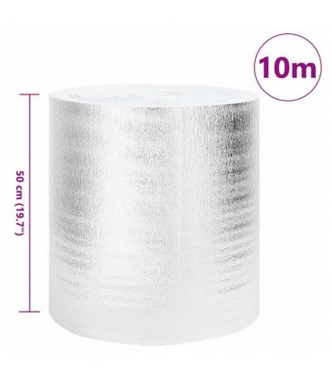 vidaXL Radiator Heat Reflector Silver 10 x 0.5 m Polyethylene — Size: 0.5 x 10 m