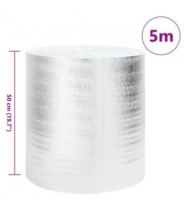 vidaXL Radiator Heat Reflector Silver 5 x 0.5 m Polyethylene — Size: 0.5 x 5 m