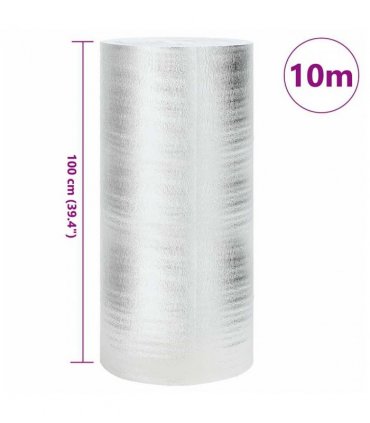 vidaXL Radiator Heat Reflector Silver 10 x 1 m Polyethylene — Size: 1 x 10 m — V0671999507